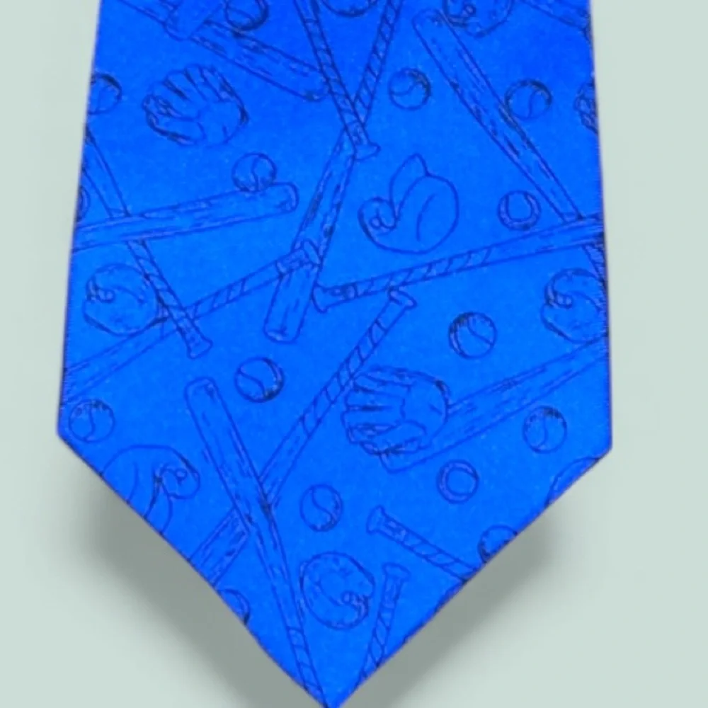 Perry Ellis Tie 100% Silk Boys Baseball‎ Sports 50” Blue